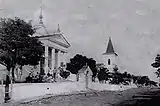 Kronental en 1907: l'église catholique et l'église luthérienne.