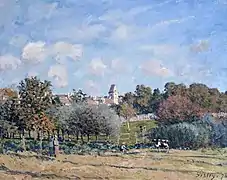Alfred Sisley, L'Église de Noisy-le-Roi, effet d'automne, huile sur toile, 1874