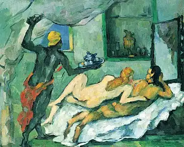 Paul Cézanne, L'Après-midi à Naples avec une servante noire, 1876-1877 (Galerie nationale d'Australie Canberra).