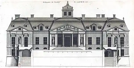 Élévation du vestibule du côté de la cour(dessin par Marot)