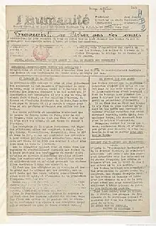 Page tapée à la machine sur deux colonnes