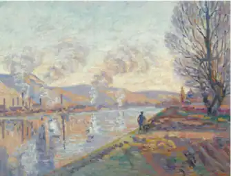 La Seine en amont de Rouen, vers 1890.Collection privée, Vente 2009.
