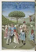 Danse paysanne, Heures de Charles d'Angoulême, livre d'heures datant de la fin du XVe siècle.