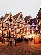 Illuminations au croisement de la Grand'Rue et de la rue des Marchands.