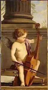 Laurent de La Hyre, Putto jouant de la basse de viole (milieu XVIIe&nbsp;siècle).