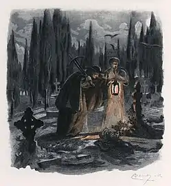 Sérapion brise le cercueil de Clarimonde.