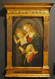 Sandro Botticelli et son atelier, La Vierge à l'Enfant dans une niche (es), 1476.