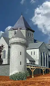 La collégiale au XIVe&nbsp;siècle (reconstitution)