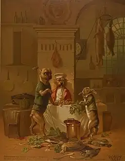 La Raison du plus fort, chromolithographie.