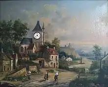 Anonyme, La rue du village (tableau à surprises), XIXe&nbsp;siècle.