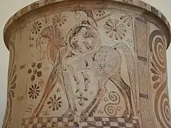 Amphore (B2652), VIIe&nbsp;siècle&nbsp;av. J.-C. Jugement de Paris (détail du col).