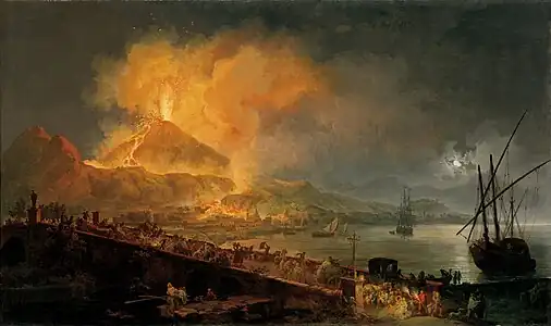 L'Éruption du Vésuve avec le pont de la Madeleine, par Pierre-Jacques Volaire