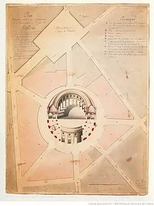 Nicolas Le Camus de Mézières, Plan de la halle aux blés, 1763.