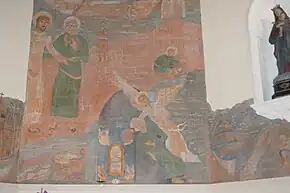 Le Christ et saint Pierre (détail du décor de l'abside) par Alexis Obolensky.