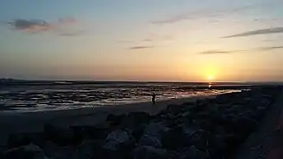 Coucher de soleil sur la Baie de Somme depuis Le Crotoy.