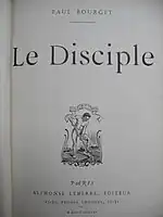 Page de titre de l'édition originale du Disciple, publiée chez Alphonse Lemerre avec frontispice.