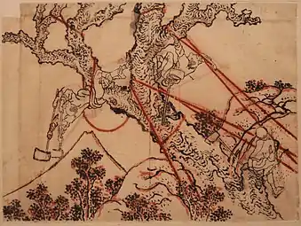 Le Fuji dans les montagnes Totomi (dessin préparatoire)