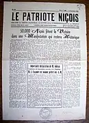 Le Patriote Niçois paru le 4 septembre 1944.