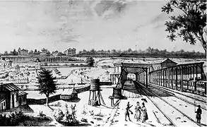 Vue intérieure avec en arrière-plan la terrasse du château de Saint-Germain.