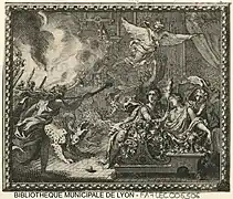 Les Minéides changées en chauves-souris (Sébastien Leclerc, pour Les Métamorphoses d'Ovide en rondeaux (1676))