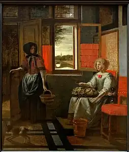 Pieter de Hooch, Jeune Femme et sa servante, vers 1675.