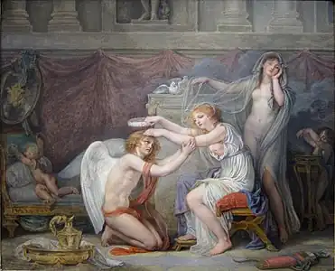 Jean-Baptiste Greuze, Psyché couronnant l'amour, vers 1785-1790.
