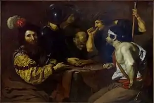 Soldat jouant aux dès la tunique du Christ, milieu XVIIe siècle, Nicolas Régnier.