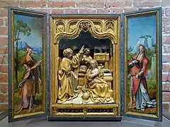 Retable de l'Annonciation, sainte Catherine et sainte Barbe (début du XVIe siècle), Anvers.