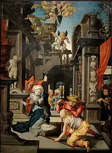 Maître de l'Adoration de Lille, L'Adoration des bergers, 1512.