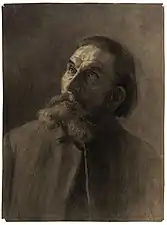 Lilly Walther&nbsp;(et) (1866‒1946), Portrait d'un homme, 1909. Papier, fusain.