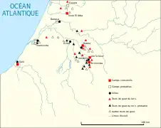 Carte de localisation de Volubilis dans l'Afrique romaine
