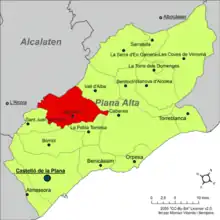 dans la comarque de Plana Alta.