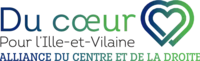 Logotype officiel Du cœur pour l'Ille-et-Vilaine (alliance du centre et de la droite) pour les élections départementales de 2021 en Ille-et-Vilaine.