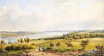 Vue du Saint-Laurent depuis près du nouveau fort à la pointe Lévy, Québec