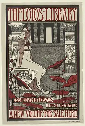 Violet Oakley, lithographie pour la bibliothèque Lotos (1896).