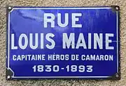 Plaque de rue dans le centre-ville de Mussidan.