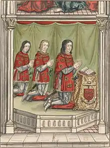 Louis Malet de Graville et ses fils, vitrail dans l'église des Célestins de Rouen.