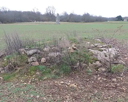 La Grande Pierre et une dalle à environ 40 m à l'Ouest.