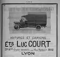 Publicité pour les Établissements Luc Court - Bulletin de l'Association des Anciens Élèves de l’École Centrale Lyonnaise no&nbsp;144 (1920) (p.&nbsp;XV) [lire en ligne].