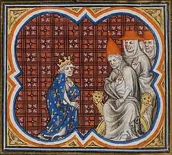 Le roi de France Louis VI le Gros et Calixte II, XIVe siècle.