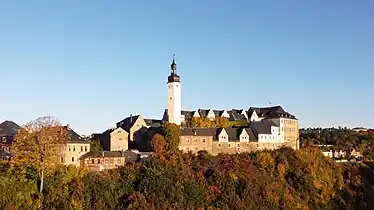 Château-haut de Greiz, siège du gouvernement de la principauté de Greiz.