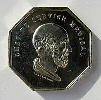 Médaille en argent. Hôpital Saint André, Bordeaux, Chef de service médical. (recto). Graveur : Jean Baptiste Joseph Constant