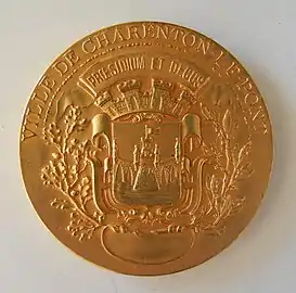 Ville de Charenton-le-Pont, Prœsidium et decus, médaille en bronze, 49&nbsp;mm, 52&nbsp;gr, avers.