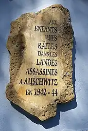 Mémorial des enfants juifs raflés dans les Landes pendant la Seconde Guerre mondiale (2006)