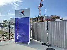 Métro Toulouse M3 - Station Montaudran Piste des Géants - Panneau travaux préparatoires 6 mai 2022