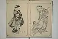 Nishikawa Sukenobu.  Beautés féminines. Deux pages en vis-à-vis, du précédent album. The Metropolitan Museum of Art