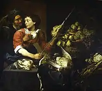 Adriaen van Utrecht & Theodor Rombouts - Intérieur de cuisine (XVIIe&nbsp;siècle)