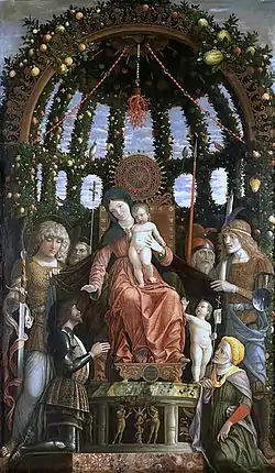 La Vierge de la Victoire d'Andrea Mantegna (c. 1496), avec François II de Mantoue.
