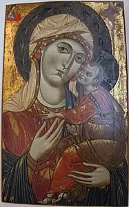 Maître de Santi Cosma e Damiano, Madone des MantelliniSienne, San Niccolò del Carmine