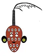 Masque zoomorphe tel que représenté sur une peinture murale makurienne d'Old Dongola (XIIe/XIIIe siècle)